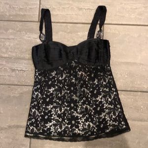 Black silk top, with black lace.